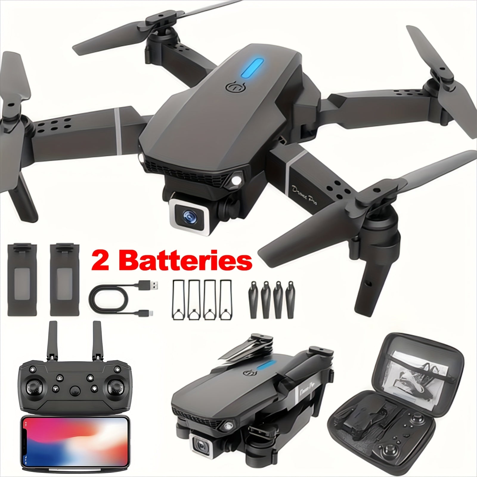 Dron RC Dual Cámara 4K GPS Plegable