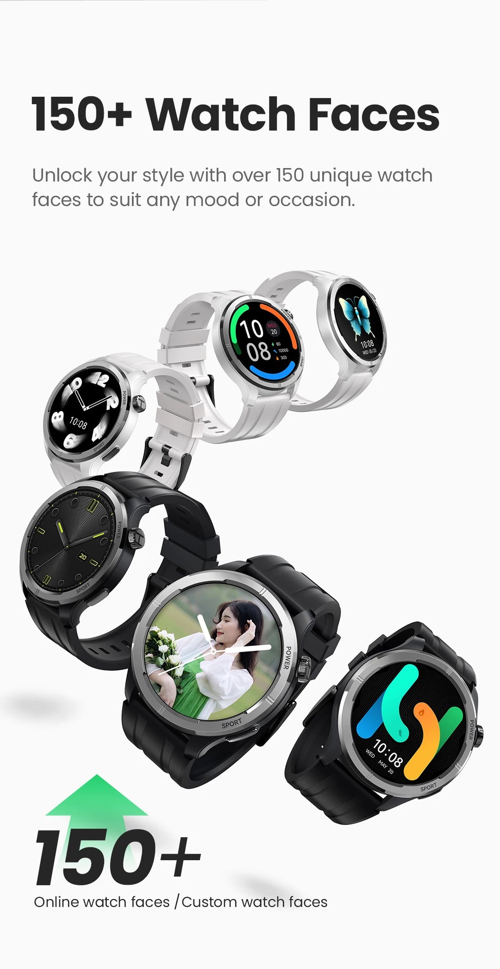 Solar Neo Smart Watch 1.53'' HD Display Bluetooth Call 24H women and men