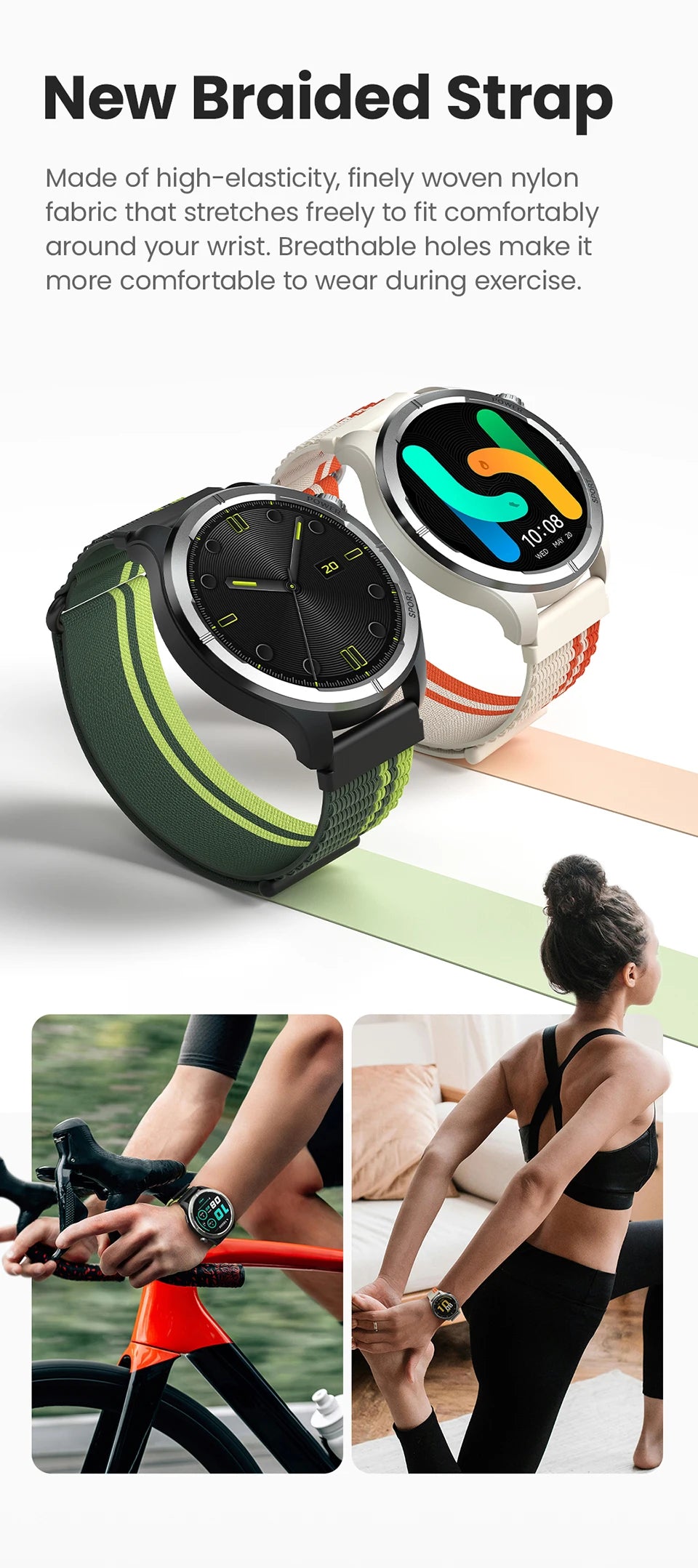 Solar Neo Smart Watch 1.53'' HD Display Bluetooth Call 24H women and men
