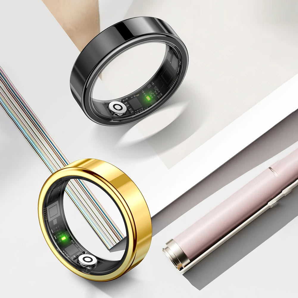 SR09 Smart Ring Health Tracker Sleep Monitoring Multi-function Blood Oxygen Measurement Blood Pressure Ring for Android & iOS