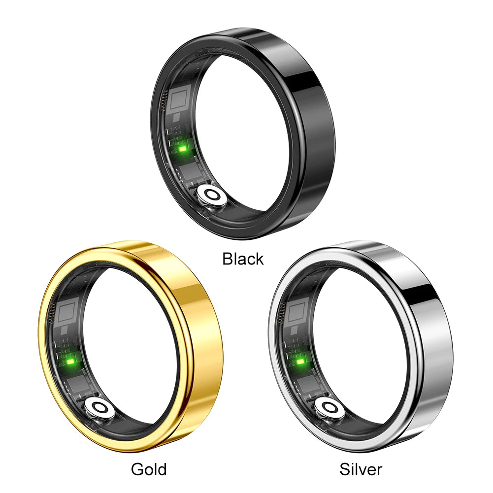 SR09 Smart Ring Health Tracker Sleep Monitoring Multi-function Blood Oxygen Measurement Blood Pressure Ring for Android & iOS