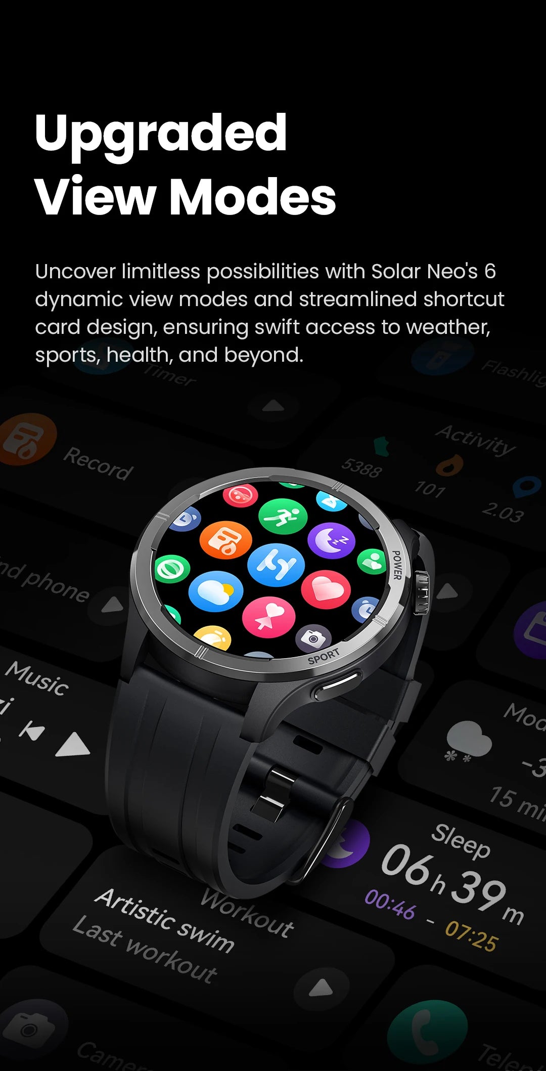 Solar Neo Smart Watch 1.53'' HD Display Bluetooth Call 24H women and men
