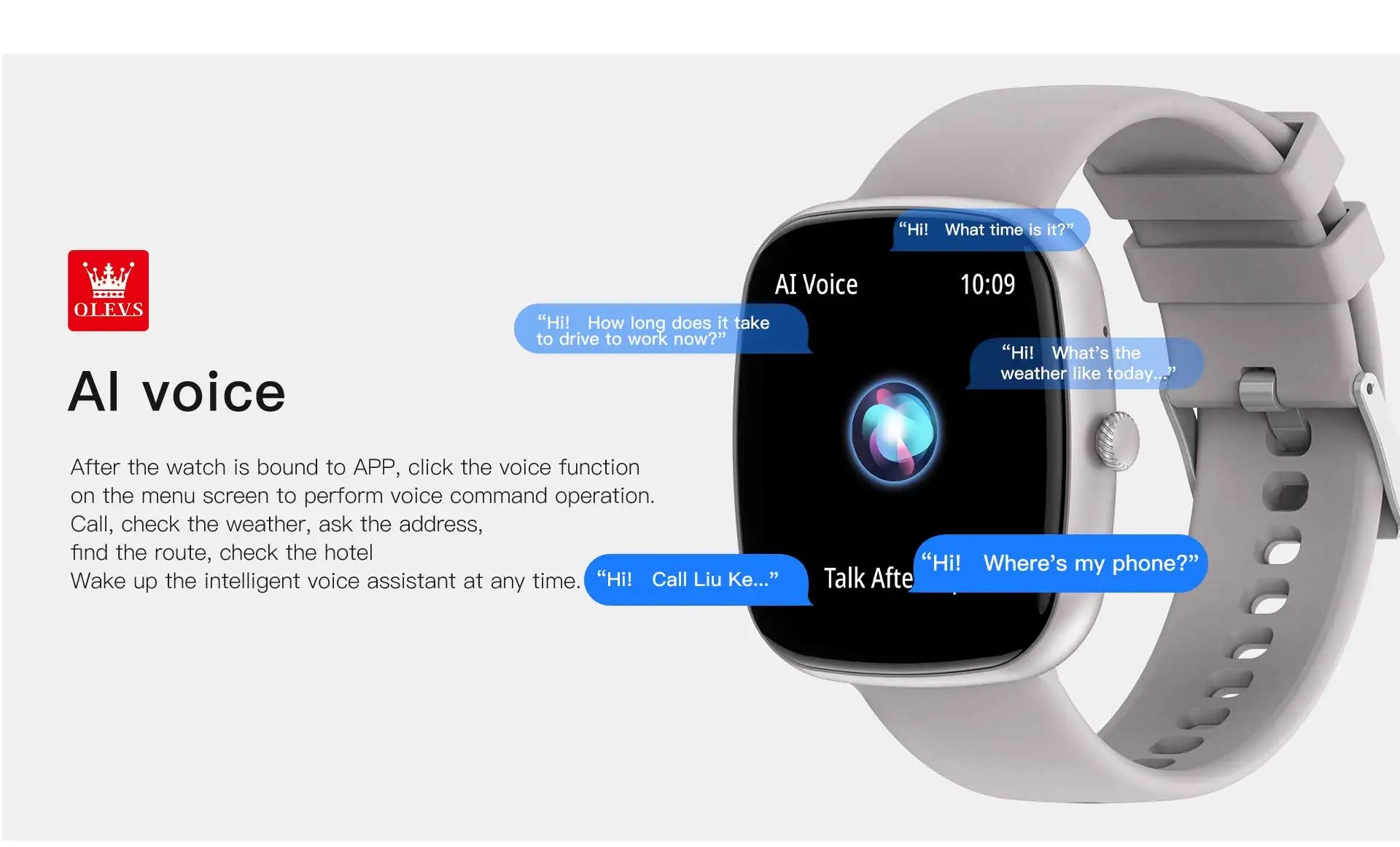 OLEVS 8207 Smartwatch Deportivo Bluetooth con Modos Deportivos