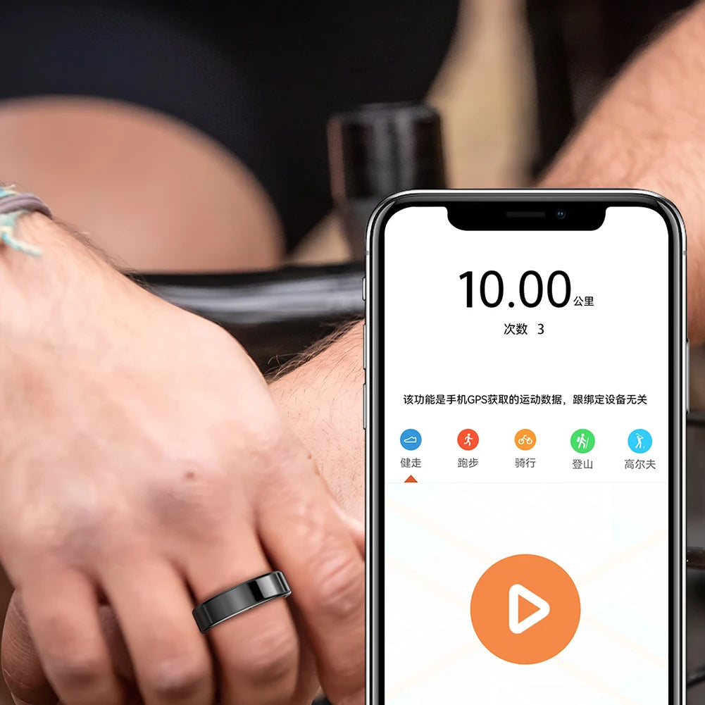 SR09 Smart Ring Health Tracker Sleep Monitoring Multi-function Blood Oxygen Measurement Blood Pressure Ring for Android & iOS