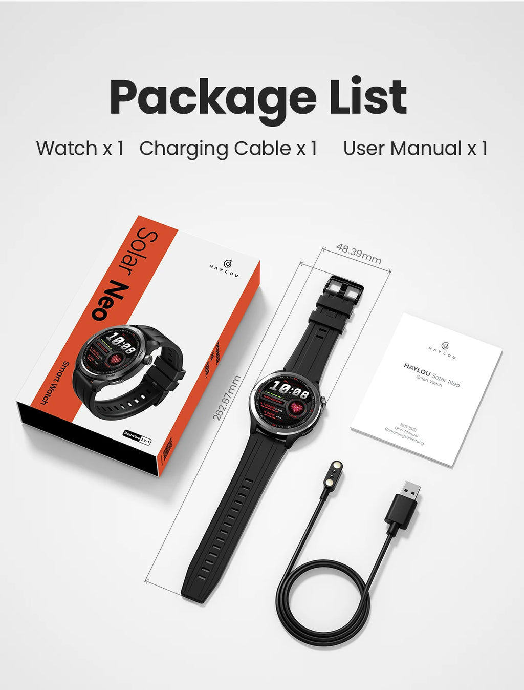 Solar Neo Smart Watch 1.53'' HD Display Bluetooth Call 24H women and men