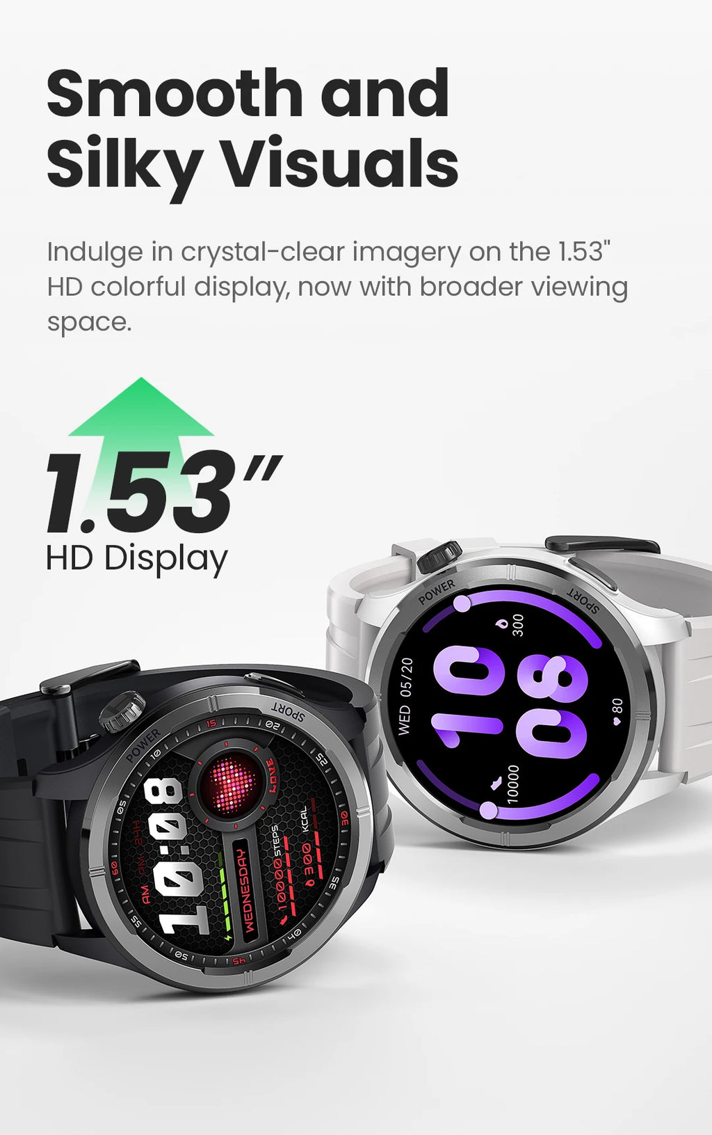 Solar Neo Smart Watch 1.53'' HD Display Bluetooth Call 24H women and men