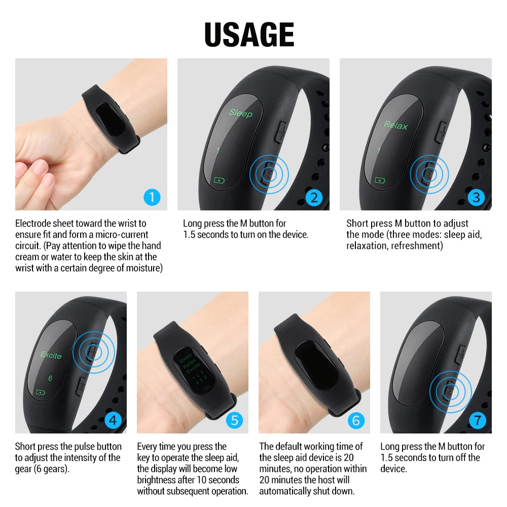 1️⃣ Micro-Current Intelligent Sleep Aid Wristband