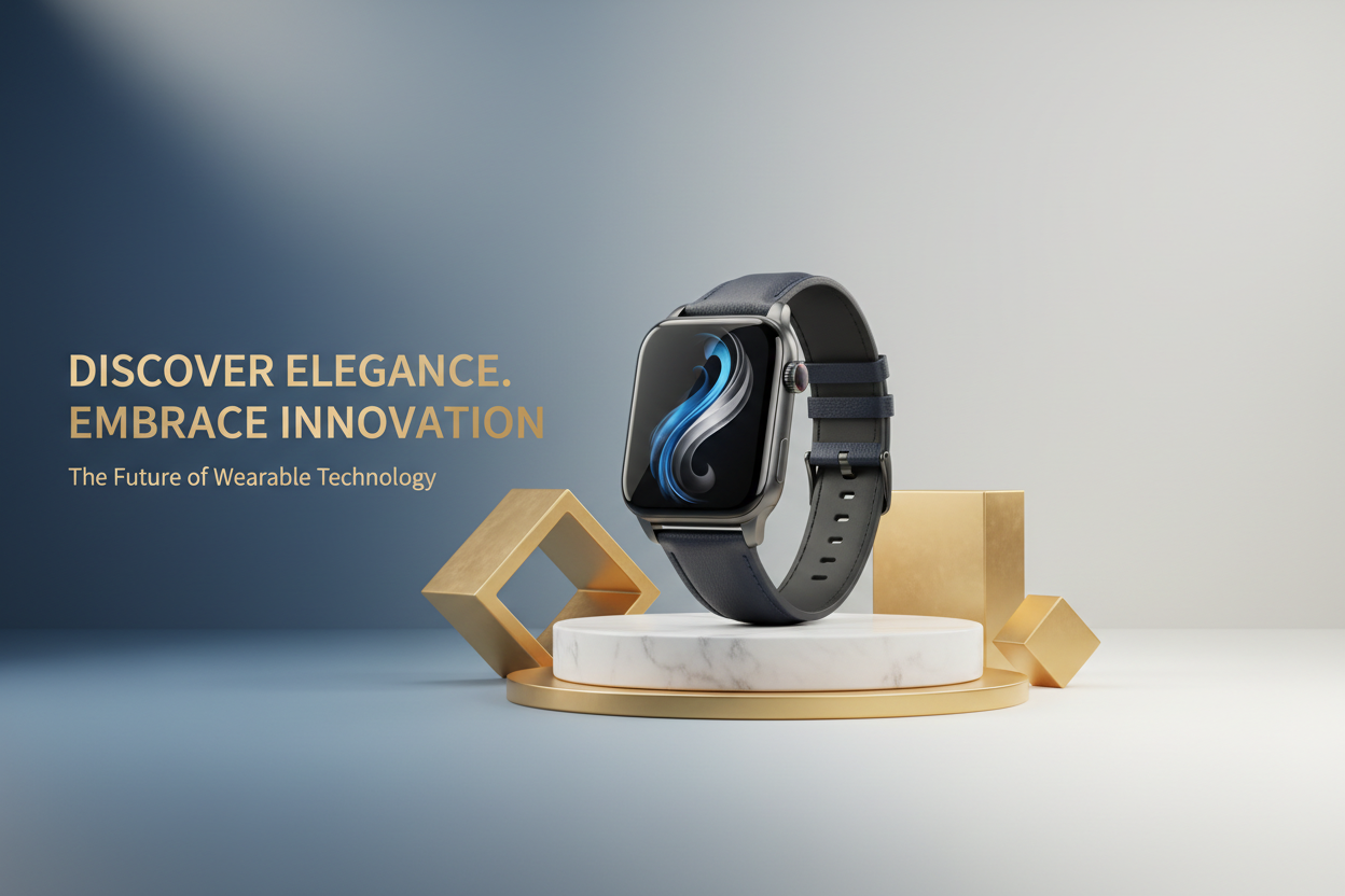 Banner hero de lujo con smartwatch